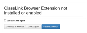 Screenshot of Classlink Browser Extension Installation Window 